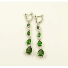 Длинные сережки с фианитами Maxi Silver 8477