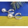 Сережки конго с жемчугом Maxi Silver 8474