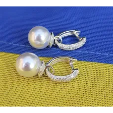 Серьги конго с жемчугом Maxi Silver 8422