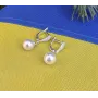Серьги с жемчугом висюльки Maxi Silver 8316