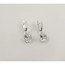 Серьги висюльки с фианитом Maxi Silver 8111