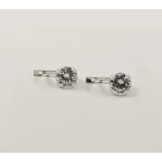 Сережки с круглым цирконом Maxi Silver 8109