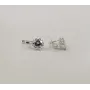 Сережки с камнем круг Maxi Silver 8094