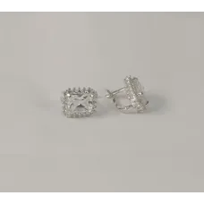Сережки с прямоугольным камнем Maxi Silver 7960