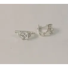 Сережки с квадратным камнем Maxi Silver 7949