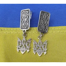 Серьги герб Украины Maxi Silver 5895
