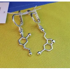 Сережки серотонин и дофамин Maxi Silver 5178