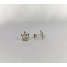 Пусеты в виде корон Maxi Silver 4548