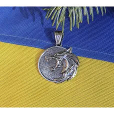 Кулон ведьмака волк Maxi Silver 9145
