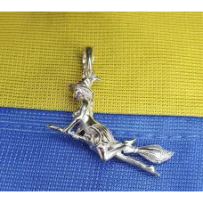Кулон ведьма на метле Maxi Silver 9102