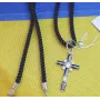 Крест с черными прямоугольными камнями Maxi Silver 8116/1