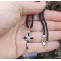 Крест с черными прямоугольными камнями Maxi Silver 8116/1