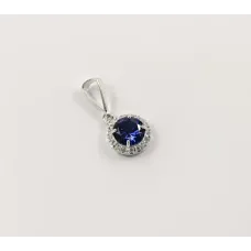 Кулон круглый с синим фианитом Maxi Silver 7976/2