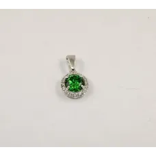 Кулон круглый с зеленым фианитом Maxi Silver 7976/1