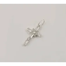 Крест с прямоугольными камнями Maxi Silver 8116