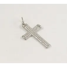 Крест с камнями Maxi Silver 6885