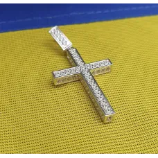 Крест полностью в камнях Maxi Silver 3598