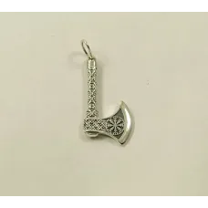 Оберег секира Перуна и шлем страха Maxi Silver 8941