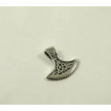 Оберег секира Перуна с Триглавом Maxi Silver 8911