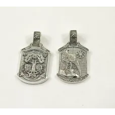 Оберег коловрат с деревом жизни Maxi Silver 8587