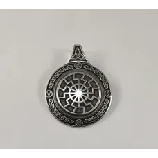 Черное солнце славянский оберег Maxi Silver 7901