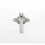 Хрест з оберегами Maxi Silver 7156 5x4 см Сріблястий (87156)