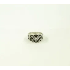 Кольцо оберег Черное Солнце Maxi Silver 4310 SE 18.5