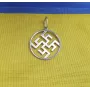 Женский кулон двухсторонний оберег Maxi Silver 2426 Одолень Трава Цветок Папоротника 2.5 см