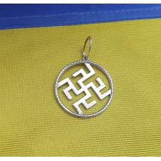 Женский кулон двухсторонний оберег Maxi Silver 2426 Одолень Трава Цветок Папоротника 2.5 см