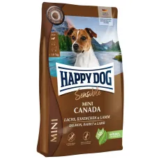 Сухой корм для собак мелких пород Happy Dog Sensible Mini Canada с лососем кроликом и ягненком 4 kg