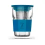 Заварник-стакан с силиконовой защитой и ситечком ZestGlass 415 мл blue DP83527 Pasabahce