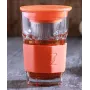 Заварник-стакан с силиконовой защитой и ситечком ZestGlass 415 мл Orange DP83528 Pasabahce