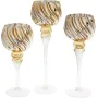 Декоративные стеклянные подсвечники Stylish gold 3 штуки DP96370 BonaDi