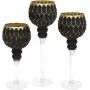 Декоративные стеклянные подсвечники Golden black 3 штуки DP96371 BonaDi