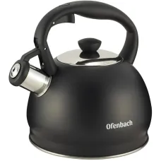 Чайник со свистком 2л черный матовый из нержавеющей стали DP97184 Ofenbach