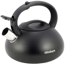 Чайник 2.5л черный матовый из нержавеющей стали со свистком DP97186 Ofenbach
