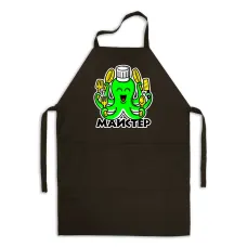 Фартук кухонный с принтом Кавун Мастер Осьминог повар 68 см Черный