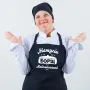 Фартук кухонный с принтом Кавун Маменькин борщ самый вкусный 68 см Черный