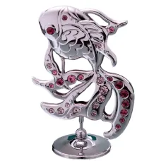 Міні статуетка зі стразами Fish Silver 9х9см AL219048 Crystocraft Міні статуетка зі стразами Fish Silver 9х9см AL219048 Crystocraft