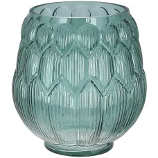 Ваза декоративная для цветов из зеленого стекла Asteraceae d=14х16см DP219219 BonaDi