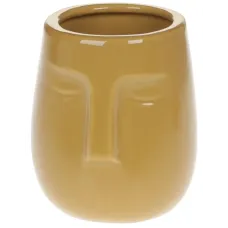 Ваза интерьерная Лицо фарфоровая диаметр 8,6х10см mustard BonaDi DP219236