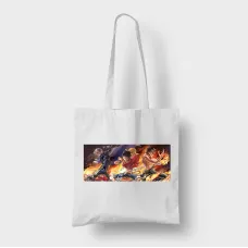 Эко-сумка шоппер с аниме принтом One Piece Ван-Пис Luffy Луффи Sanji Санджи Portgas Ace Портгас Эйс Кавун Бежевый
