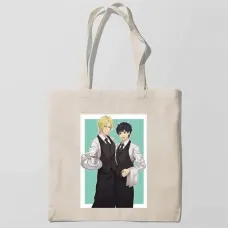 Еко-сумка шоппер з принтом Banana Fish - Бананова риба 4 Кавун Бежевий