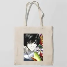 Еко-сумка шоппер з принтом Death Note - Зошит смерті L Кавун Бежевий Еко-сумка шоппер з принтом Death Note - Зошит смерті L Кавун Бежевий