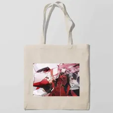 Еко-сумка шоппер з принтом Милий у Франксі Darling in the FranXX 5 Кавун Бежевий Еко-сумка шоппер з принтом Милий у Франксі Darling in the FranXX 5 Кавун Бежевий