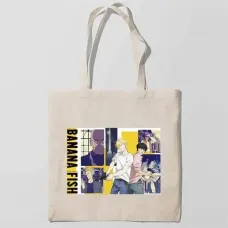 Еко-сумка шоппер з принтом Banana Fish - Бананова риба 2 Кавун Бежевий