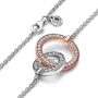 Серебряное колье No Brand двухцветное с переплетенными кольцами