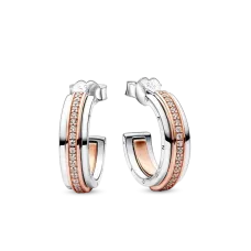 Серебряные серьги No Brand двухцветные с паве