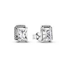 Серебряные серьги No Brand Блестящий прямоугольник с ореолом