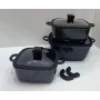 Набор кастрюль с антипригарным покрытием No Brand HK-323 черный (41924-HK-323 ЧЕРНЫЕ_1940)
